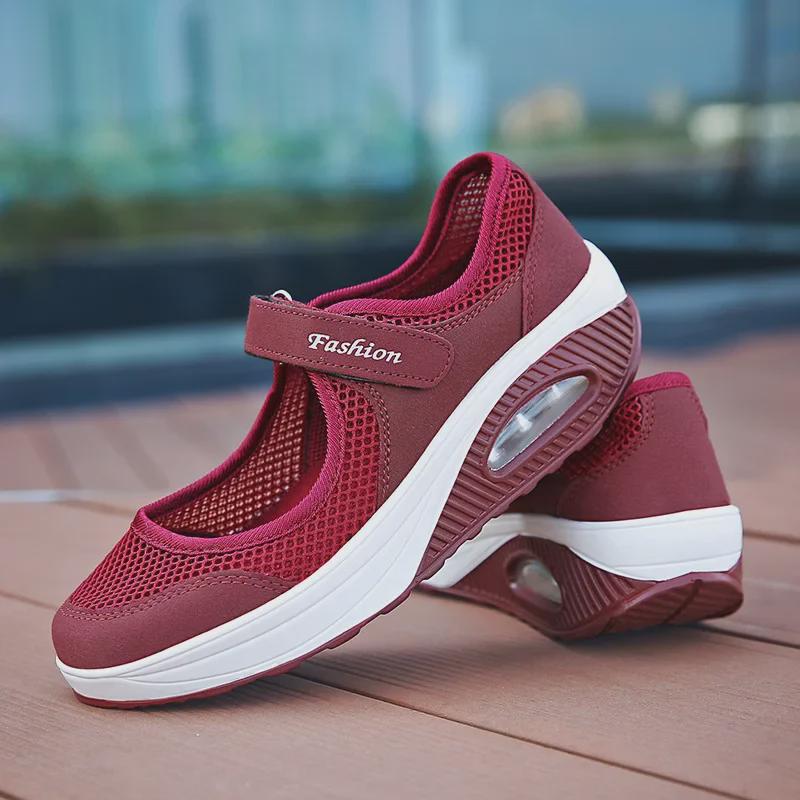 2023 Women's Lightweight Air Cushion Velcro Mesh Low-Top Shoes