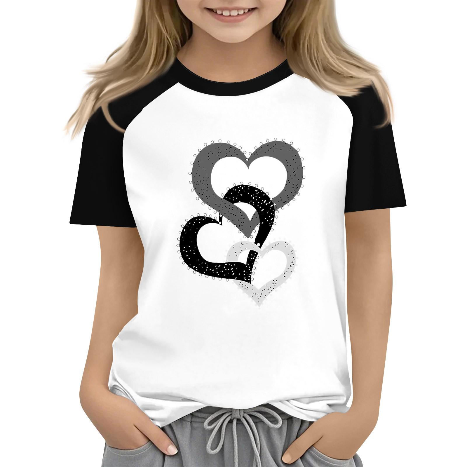 

Топы для девочек 4-16 лет с круглым вырезом и коротким рукавом, модные топы 150