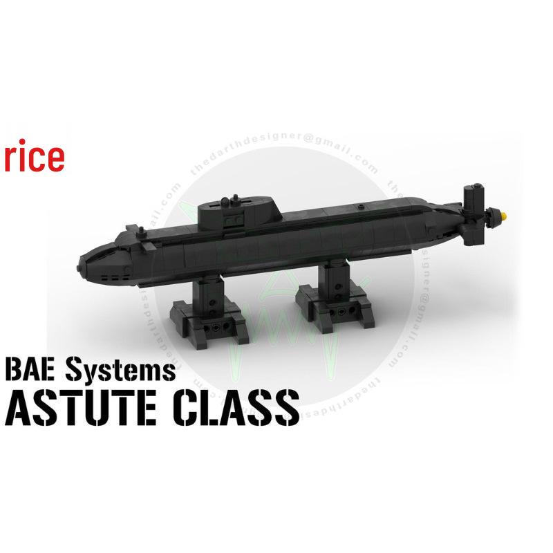 Platinum Brick BOBlock Agile Class Nuclear Submarine MOC-164446-1, 1:300 Scale Model