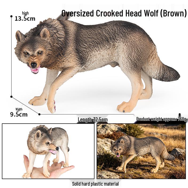 Heart-Shaped Children's Cognitive Toy: Roaring Tibetan Wolf Model Ornament