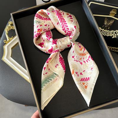 Luxusný štvorcový hodvábny šál pre ženy Hidžáb Gumičky do vlasov Šatka na krk Dámska saténová šatka Stuha Čelenka Módne šály Bandana