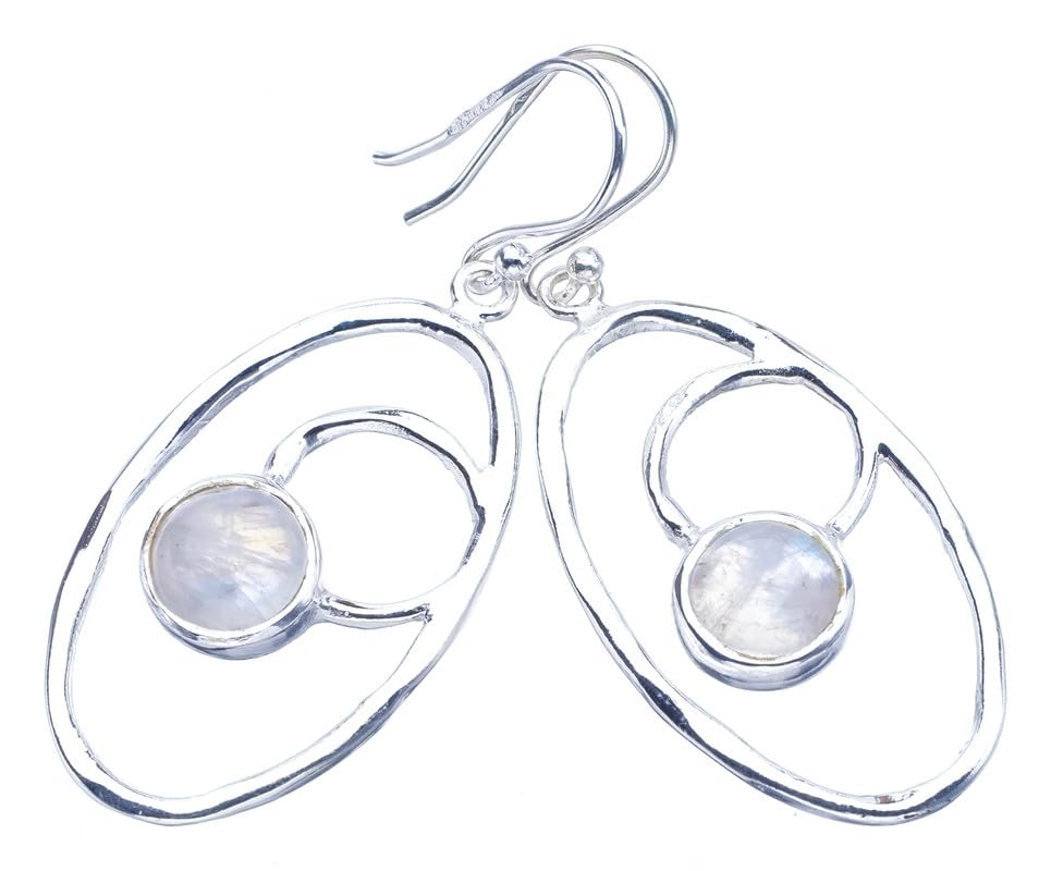 

StarGems® Natural Moonstone Handmade 925 Sterling Silver Earrings 2 F5957