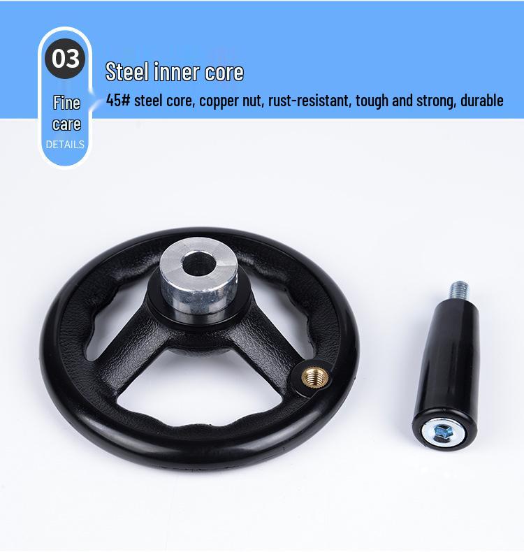 Corrugated Plastic-Steel Three-Spoke Handwheel for Machine Tools and Grinders