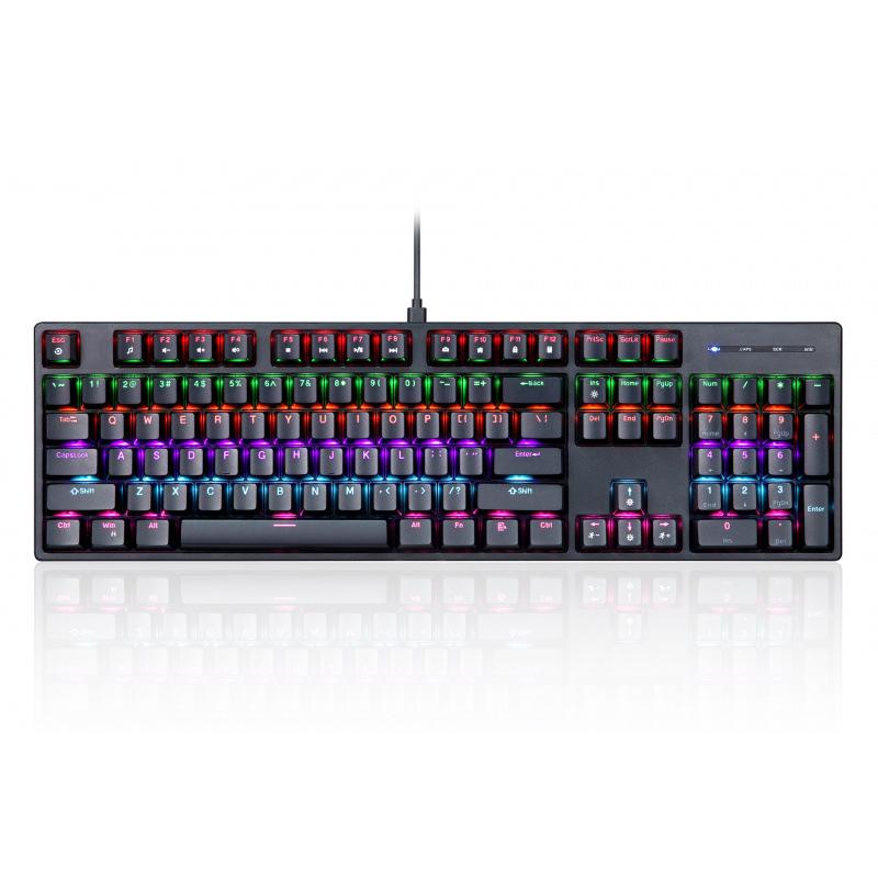 Wired RGB Mechanical Keyboard with Blue Switches, 104 Keys - Perfect for Gaming & Office Use