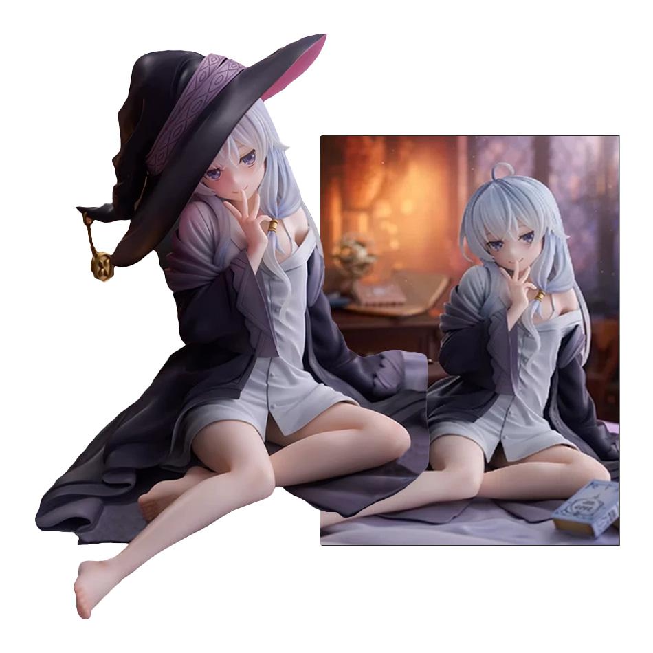 Anime De Dwalende Heks: De Reis van Elaina Figuur Elaina Pyjama Zittende Houding Actiefiguur PVC Model Speelgoed Collectie