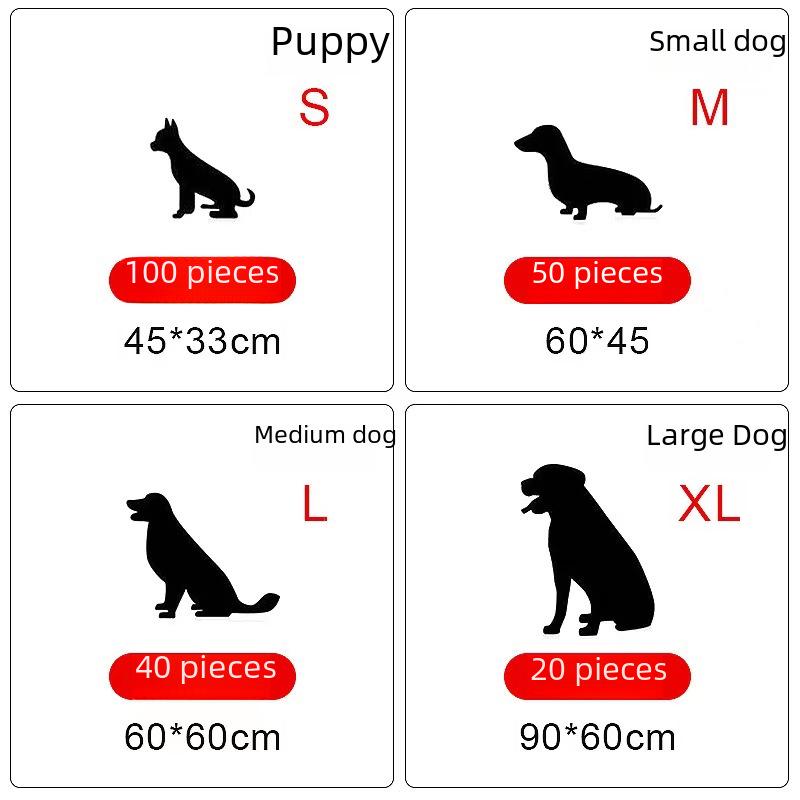 Windelunterlagen aus Bambuskohle für Hunde – Verdickte Einweg-Uriniermatten für Haustiere