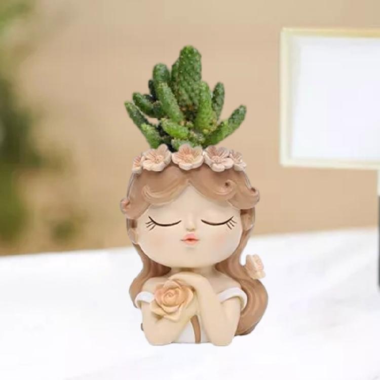 Flower Pot Silicone Mold Angel Resin Mould DIY Succulent Planter Molds Craft Art