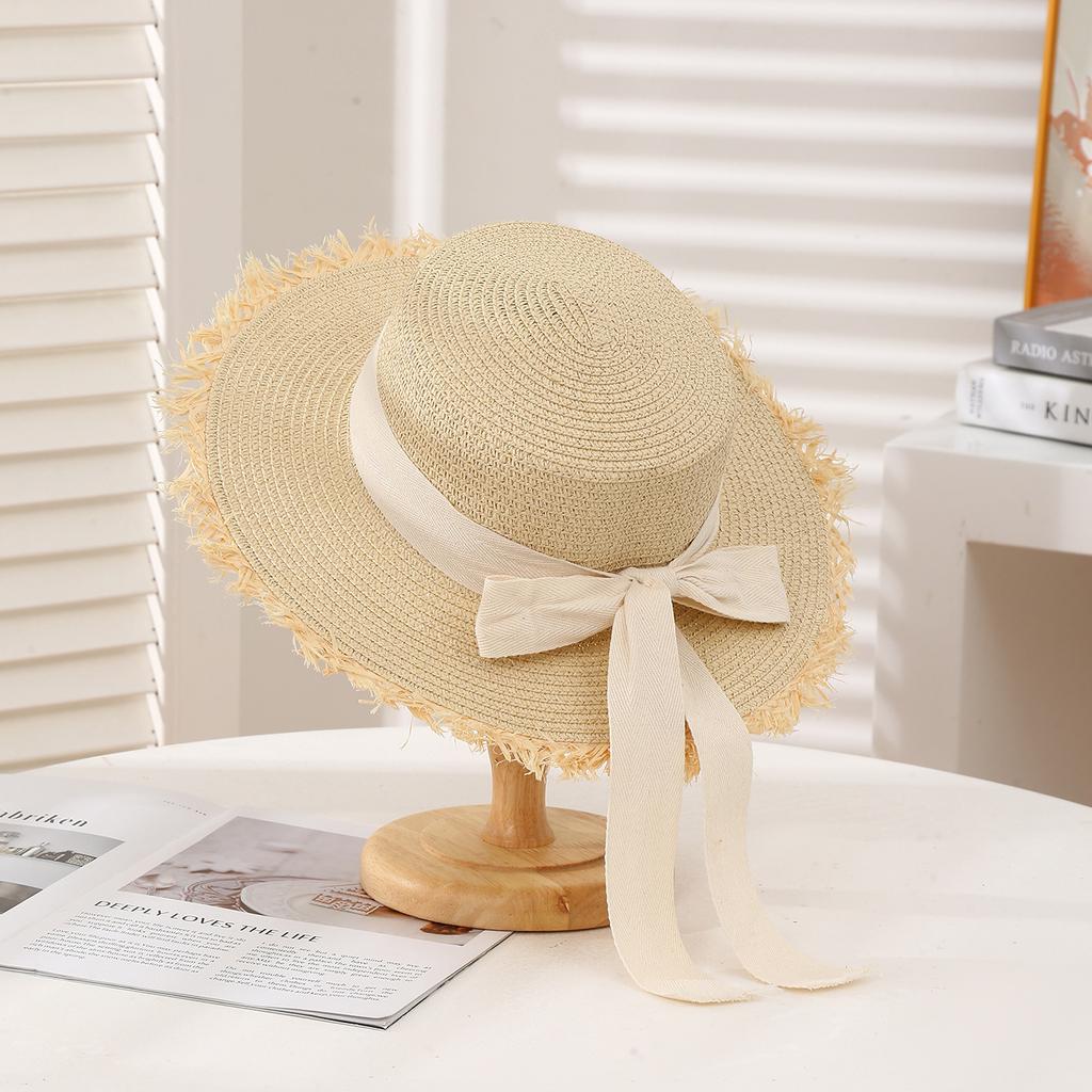 Sommer Sonnenschutz Strohhut Eltern-Kind Mutter Tochter Outdoor Breiter Rand Spitze Gewebt Strand Sonnenhut für Erwachsene und Baby