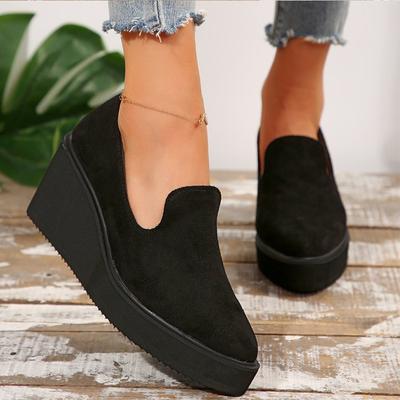 Fashion Platform High Heels Women Shoes Suede Wedges Shoes Women 2024 Autumn Designer New Walking Shoes Trend Dress Chaussures Femme