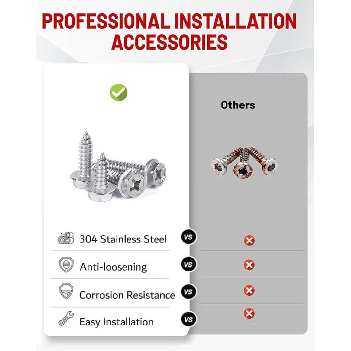 FASTCHE Front License Plate Frame Compatible with 2020 2021 2022 2023 GMC Sierra 2500 HD 3500 HD Front Bumper License Plate Holder Mounting Bracket