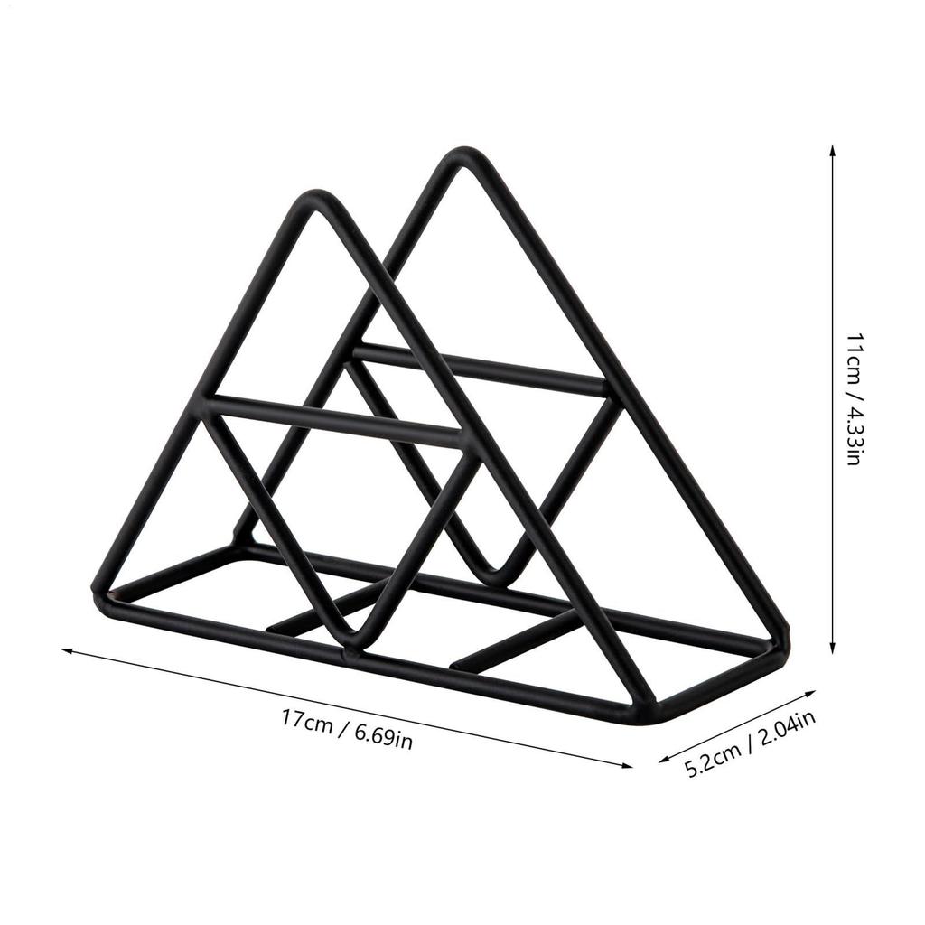 Napkin Holder Triangle Paper Towel Holder Black Metal Tissue Dispenser For Kitchen Camping Outdoor Bar Restaurant Cabinet