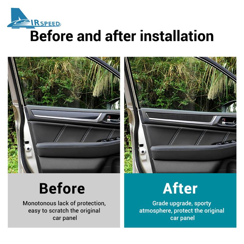 For Subaru Legacy 2015 2016 2017 2018 2019 Real Soft Carbon Fiber Sticker LHD RHD Car Front Door Panel Docor Trim Accessories.