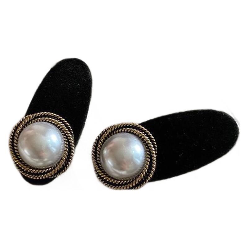 Koreanischer Vintage Samt Strass Haarclip - Elegante Entenschnabel-Haarspange