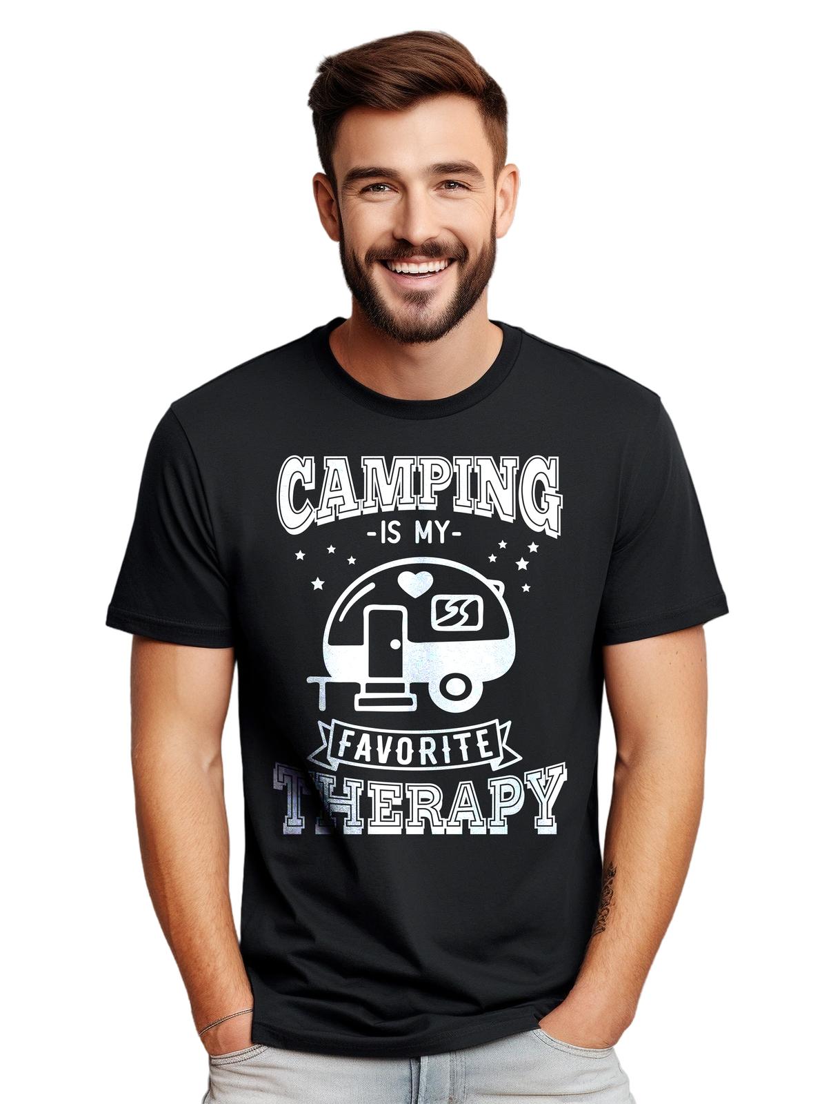 Camping is My Favorite Therapy T-Shirt Mens Womens Tees Top - Funny and Relaxing! Funny T-Shirt Mens Womens Tees Top, Unis 3XL