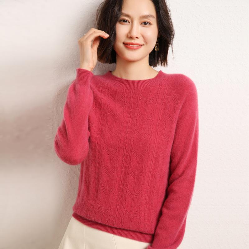 Women's Autumn and Winter Style First-line Ready-to-wear Cashmere Knitted Base Shirt Soft and Glutinous Warm Pullover Sweater