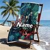 Custom Name Personalized Final Fantasy Print Beach Towel, for Trip Camping Beach Party Home Decor, Birthday Gift for Family & Friends