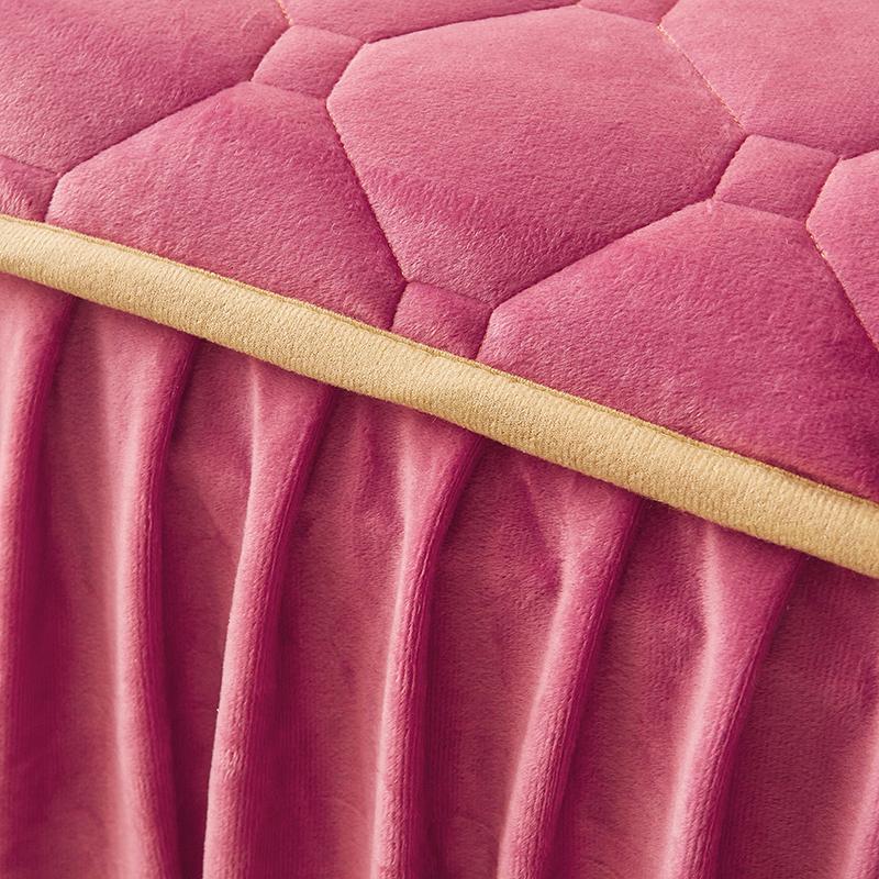 Solid Color Milk Velvet Winter Bedspread On The Bed Thick Home Bed Skirt-style Bed Sheets Cotton European-style Bed Spreads