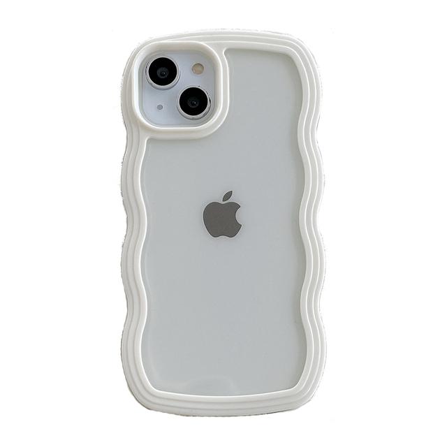 Husă drăguță, transparentă, cu val ondulat, pentru Iphone 13 11 12 14 Plus Pro Max Xs Xr X, rezistentă la șocuri, transparentă, moale, estetică Coque