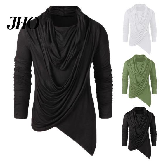 Rollkragen Herren Basic Oberteile Einfarbige Langarm Pullover Locker Weich Frühling Atmungsaktiv Asymmetrisch Bequem Herbst Hemd Tägliche Kleidung