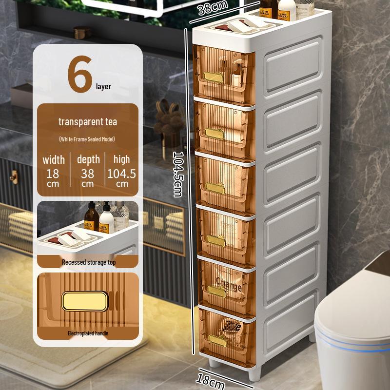 Waterproof Ultra-Narrow Storage Cabinet for Bathroom, Kitchen, and Refrigerator Gaps