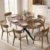 Extendable Dining Table for 4–6 People, Kitchen Table In Industrial Look with Spider Leg, Rustic Brown