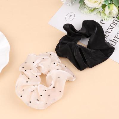Damen Übergröße Scrunchies Punktmuster Netz Haarband Groß Stoff Elastisches Haarband Pferdeschwanzhalter Kopfschmuck