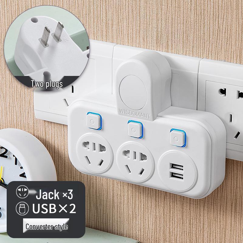 Wireless Multifunctional 2-Pin Plug Strip & Adapter