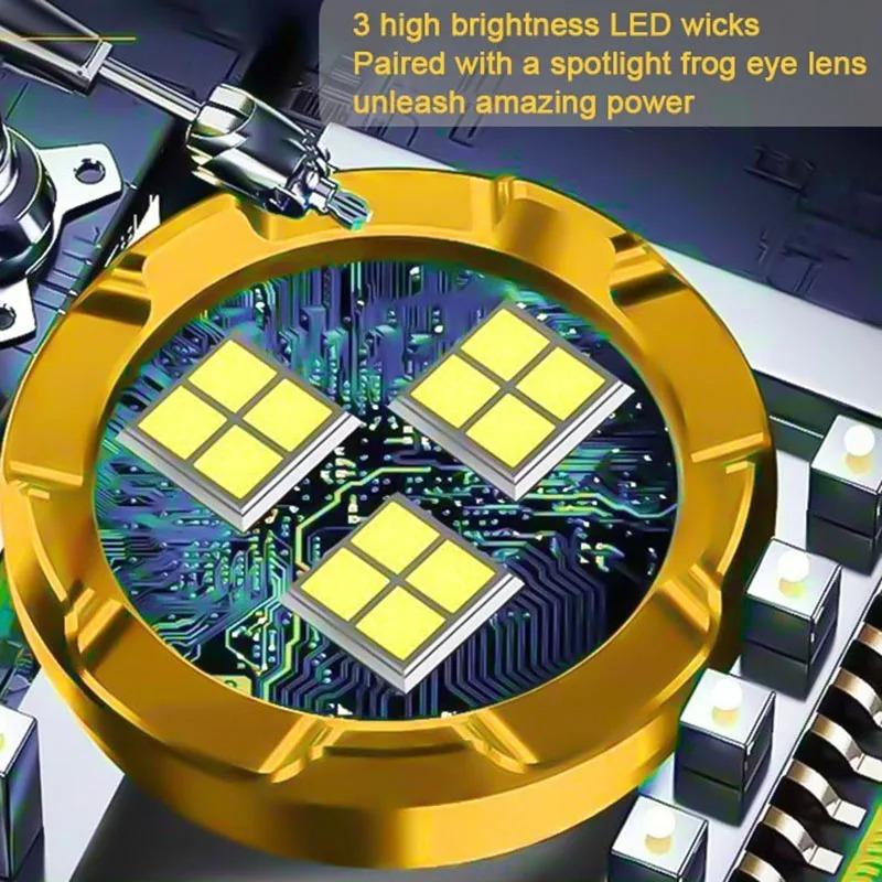 LED Strong Light Flashlight Rechargeable Multi Functional For Long Range Portable Outdoor Home Mini Flashlight Cap Clip Light