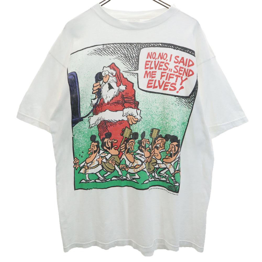 TULTEX 90s Message Print Short sleeve T-shirt XL White system Old vintage Men's Used