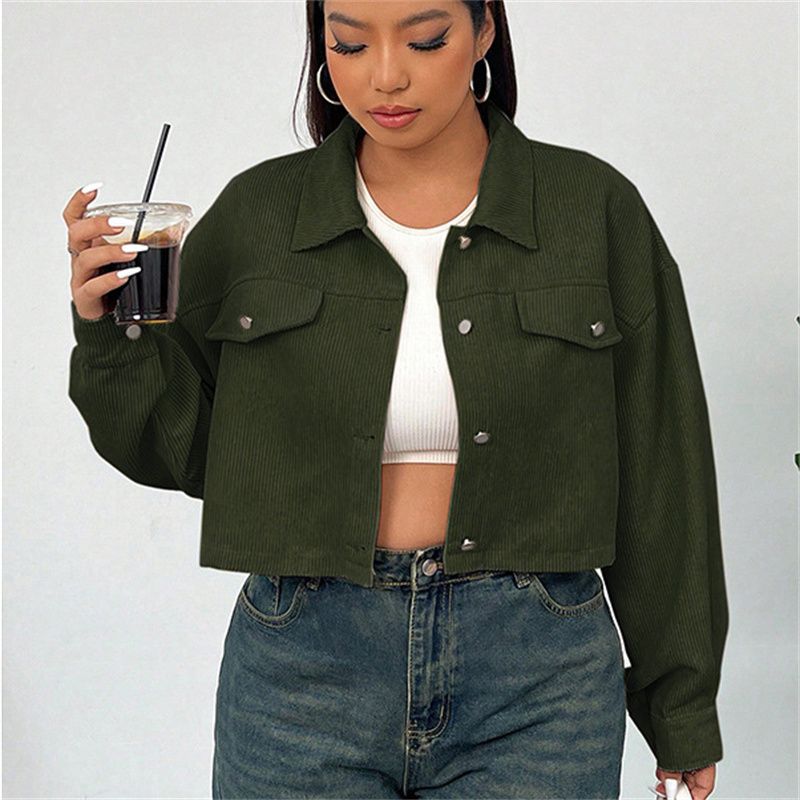 Women 2025 Autumn-Winter Short Solid Color Coat Ladies Outerwear