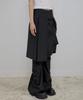 Peulleeoeob Asymmetrical Draped Midi Skirt (Fl-248_Black)