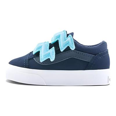 Canvas And Leather Soft Comfortable Low Top Kids Skate Shoes Baby Sneaker Deep-Blue VN000D1BNVY