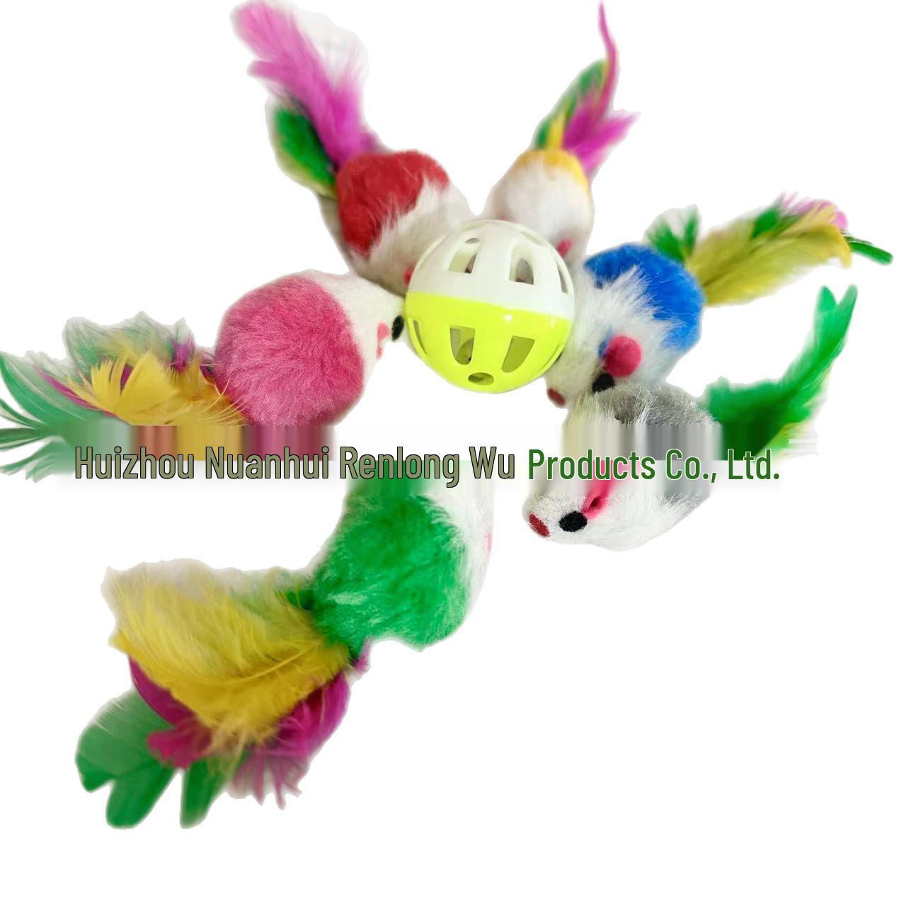 

Colorful Feather Tail Plush Mouse Toy for Cats Regular