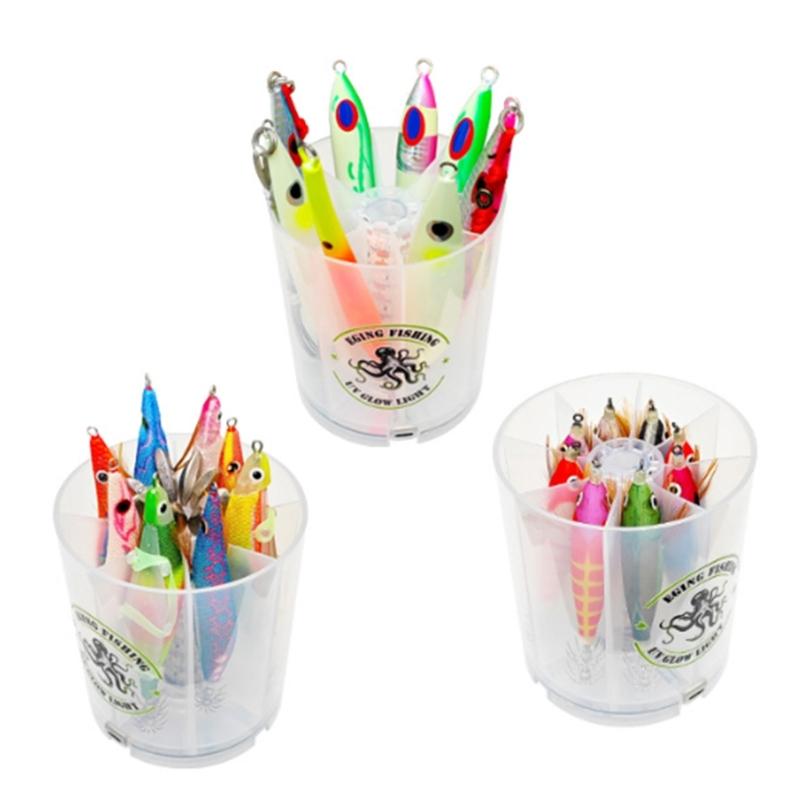 Hard Baits Jig Storage Case with Light Fishing Bags and Boxes Squid Jig Tackle Box Saltwater Fishing Accessory