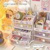 Girly Heart Plastic Desktop Drawer: Dustproof Storage for Stationery & Cosmetics