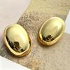 Oval Chunky Dome Earrings for Women, Gold Plated/Polished Silver Statement Earrings Hypoallergenic Bold Large Hoop Earrings Minimalist Jewelry