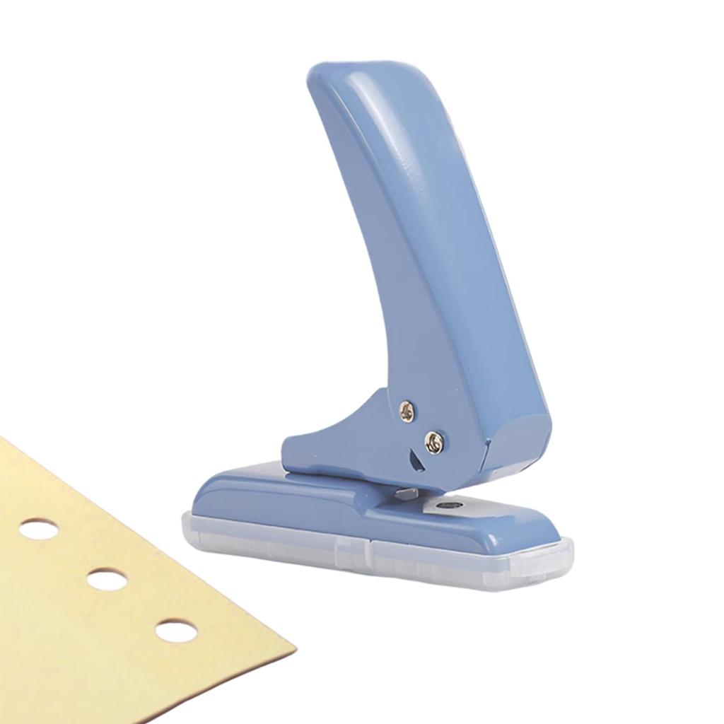 5.5mm Single Hole Punch, Lightweight, Compact, for Binding Planners, Punches up to 40 Sheets - Blue