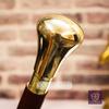 Handle Brass Wooden Victorian Foldable Cane Collectible Men's Gift