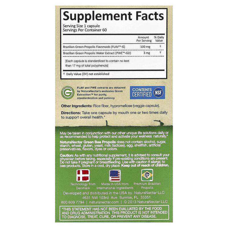Green Bee Propolis, 60 Vegetable Capsules