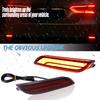 Red Lens Full LED Bumper Reflector Lights Compatible With 2018-up Toyota Camry, Function As Tail, Brake & Rear Fog Lamps