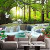 Alpine Waterfall 3d Wallpaper Pond Lotus Wall Mural For Living Room Bedroom Waterfall Mural Home Decor