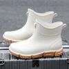 Short Tube Fishing Fashion Thickened Rain Shoes Water Shoes Men's Rain Boots Non-slip Wear-resistant Waterproof Kitchen Work Site Rubber Shoes
