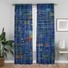 Set Of 2 Elegant Painted Design Room Curtains Camera Window Curtain Home Interior Shades Tulle Bedroom Living For Sleeping Area Made Polyester