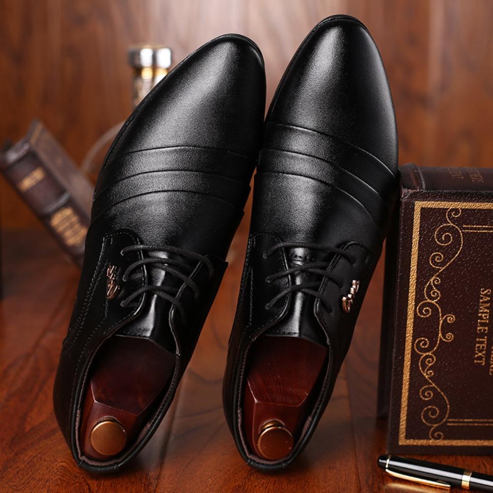 Mens Business Dress Shoes Pointed Toe Slip On Casual Wedding Shoes
