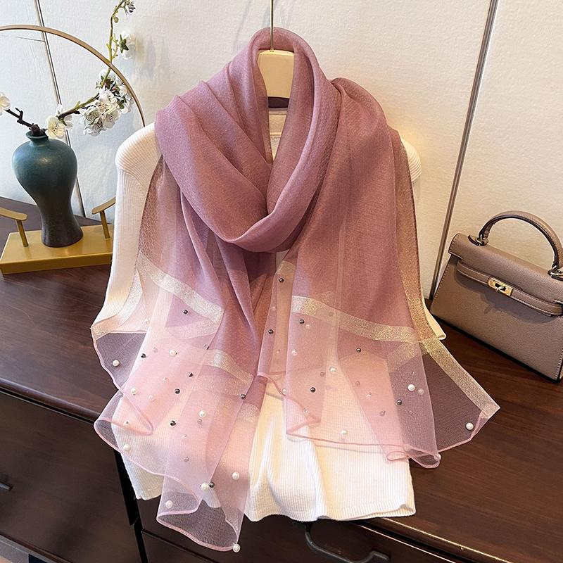 

Luxury Brand Women Fashion Scarf Plain Solid Silk Linen Shawls Scarves Summer Lady Bandanas Foulard Hijab A3