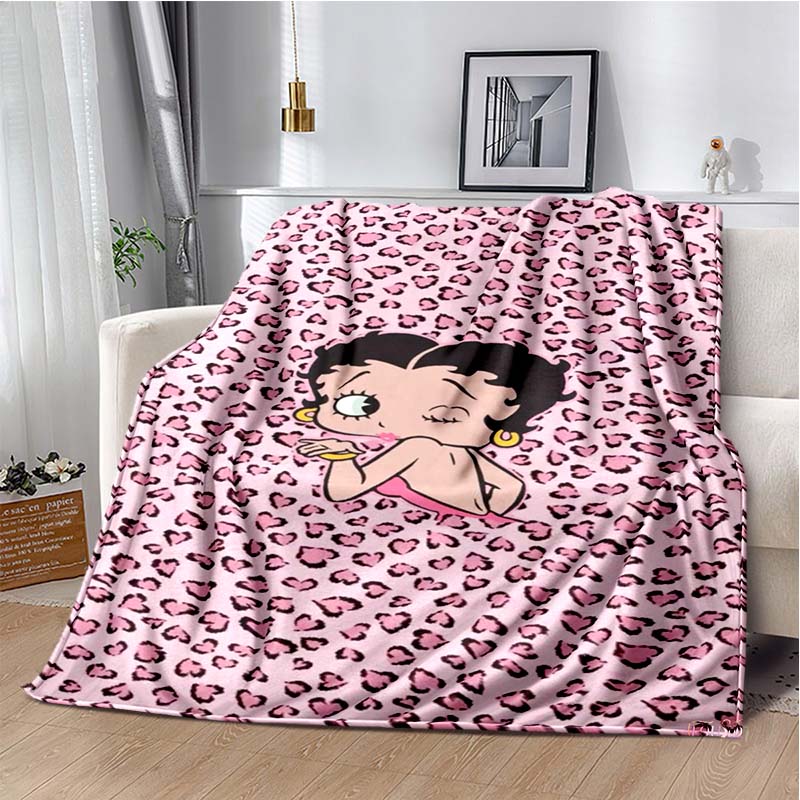 Cartoon Anime cute B-Boop MISS Super Soft Throws Blanket,Warm Cozy Blanket for Bed,Couch,Sofa,Bedroom,Living Room,Travel,Camping