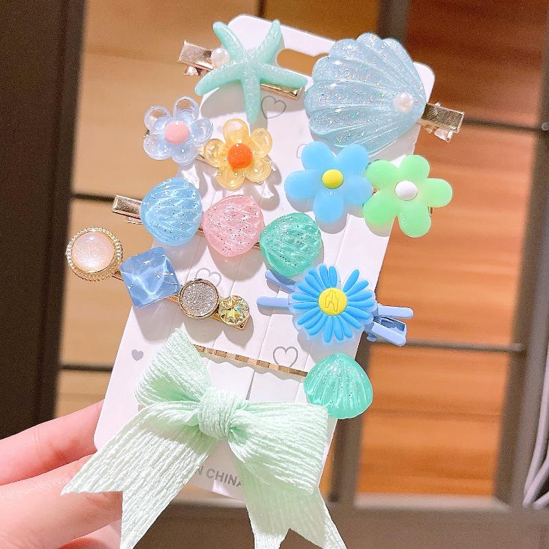 Heart Shape Cute Baby Hairgrips Korean Metal Butterfly Child Hair Accessories Flower Kids Hair Clips for Thick Hair