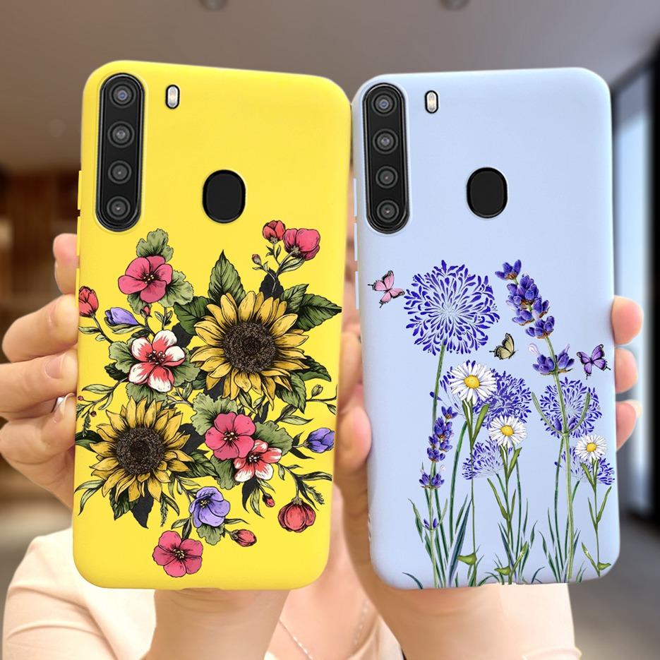Silicone Phone Case For Samsung Galaxy A21 Case 6.5" Back Cover Coque Soft TPU Fundas Samsung A 21 A21 SM-A215U Protective Shell