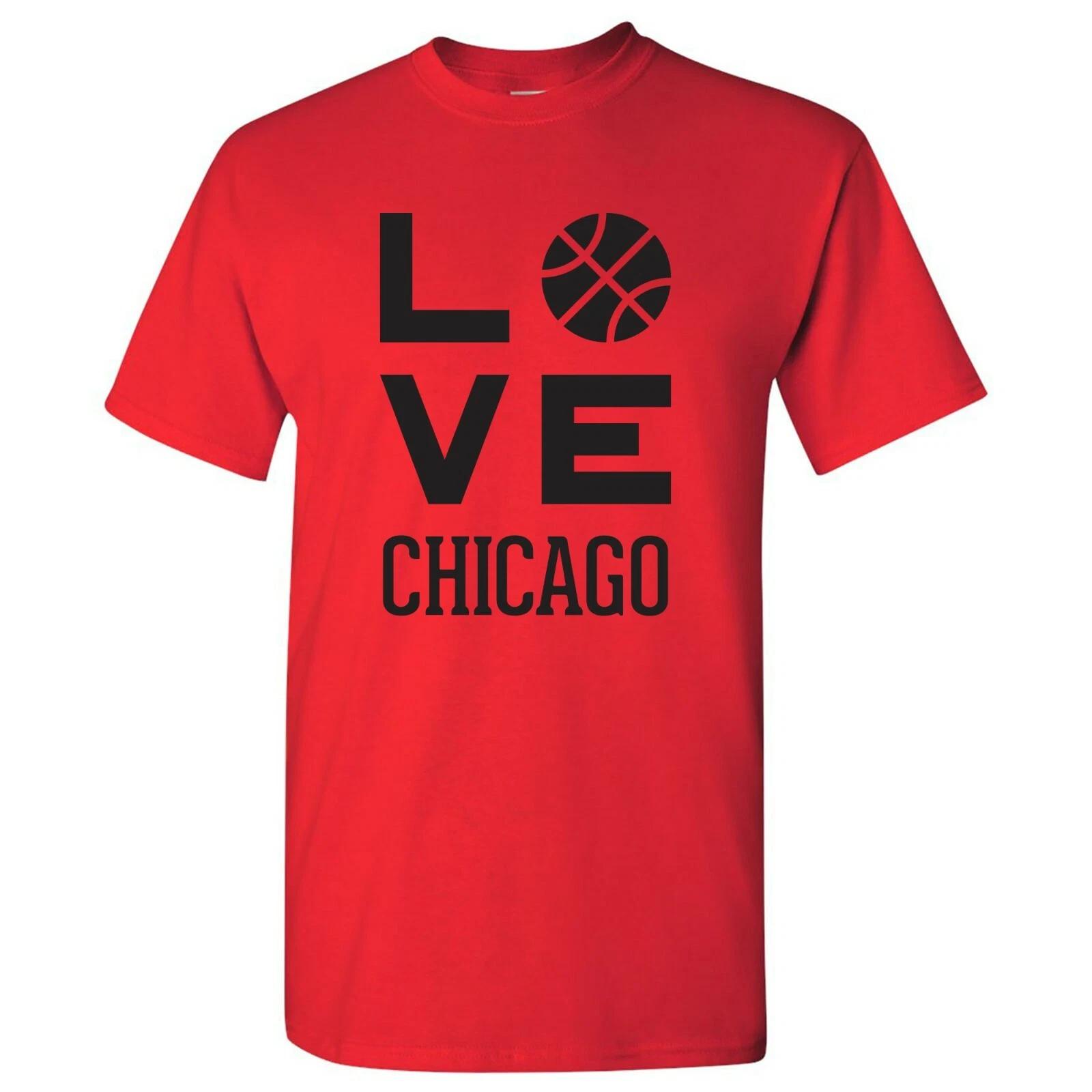 

Chicago Love Basketball - Sports Team Hometown City Pride T Shirt - Red XL