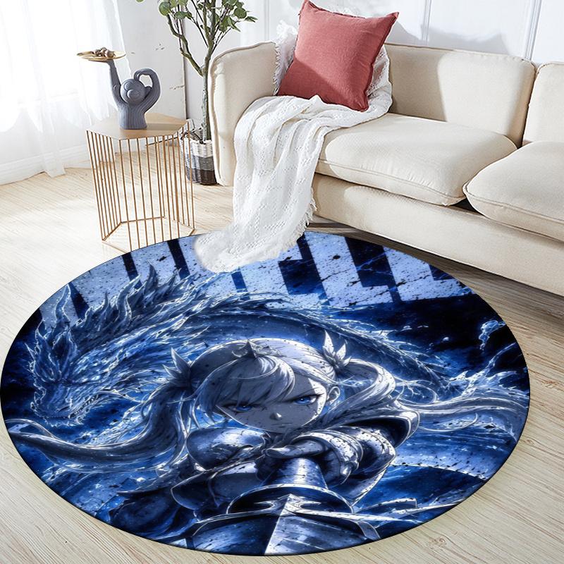 Noelle Silva pattern round rug,Carpet Rug for Living Room Bedroom Playroom ,Non-slip Floor Mat,Holiday Gifts and Birthday Gifts.